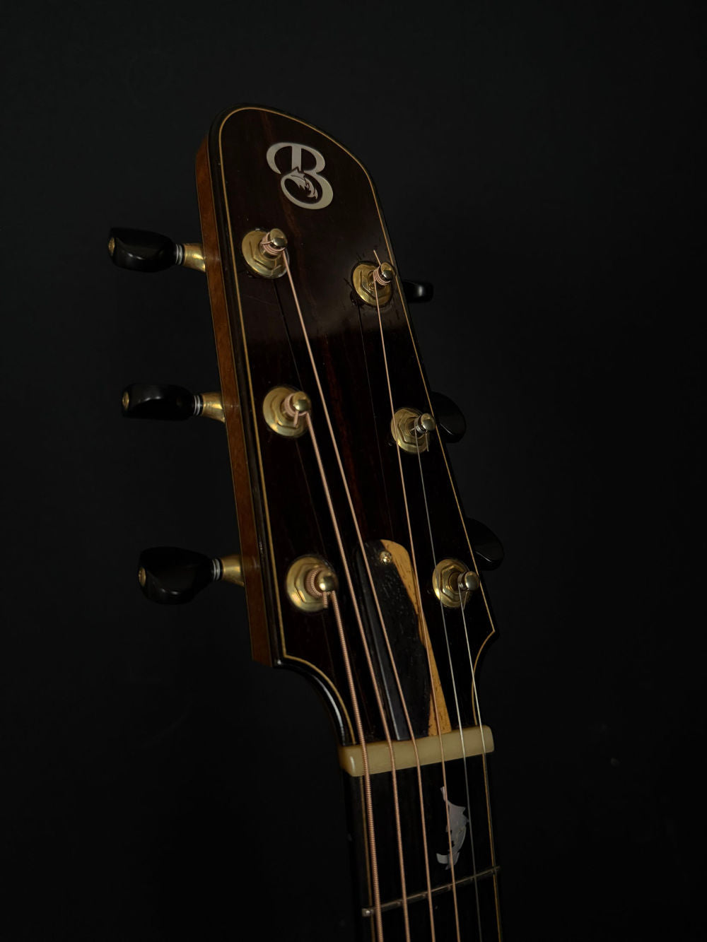 2015 Tom Bills Genesis II #1805 acoustic guitar headstock
