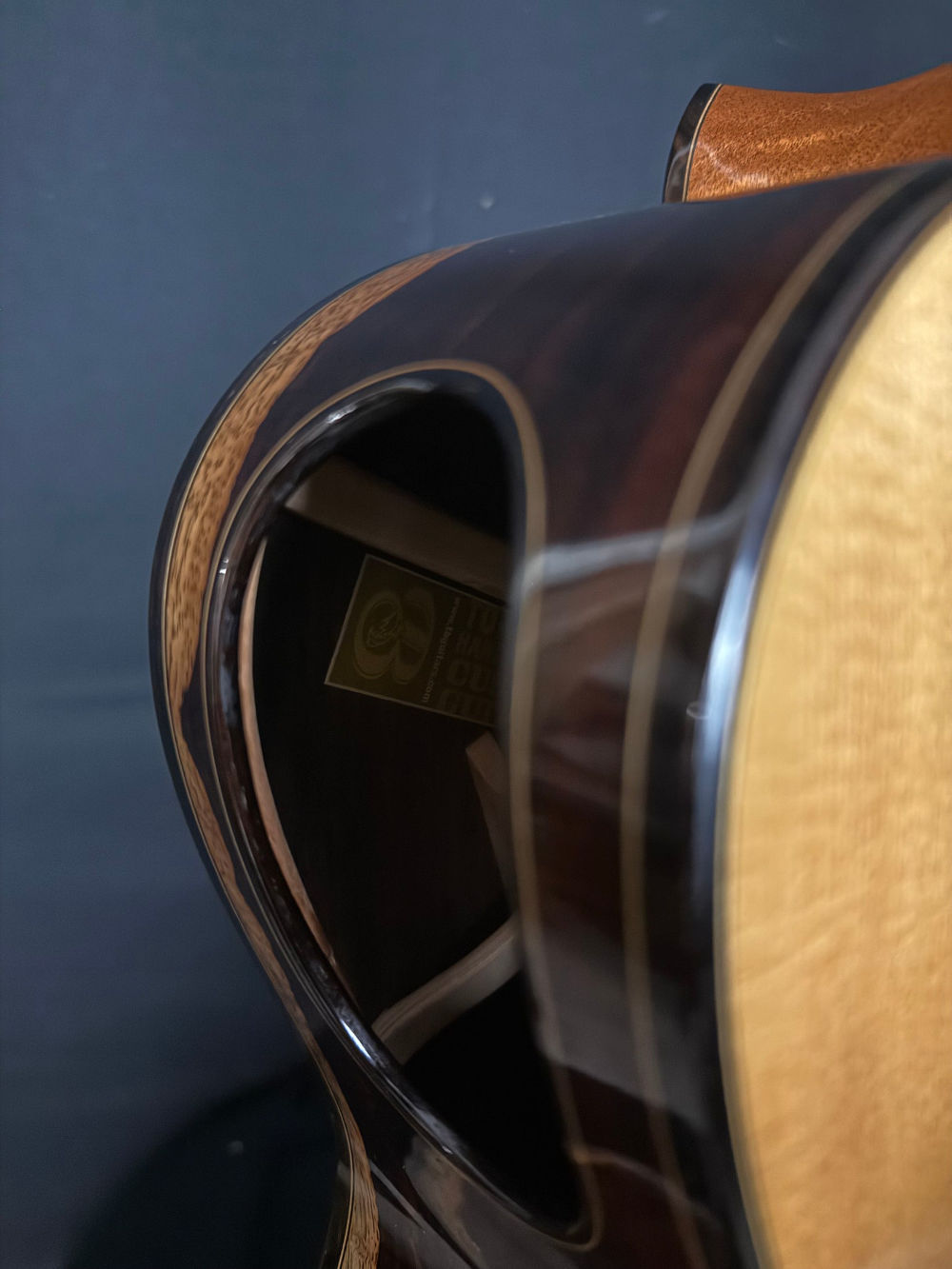 2015 Tom Bills Genesis II #1805 acoustic guitar soundhole
