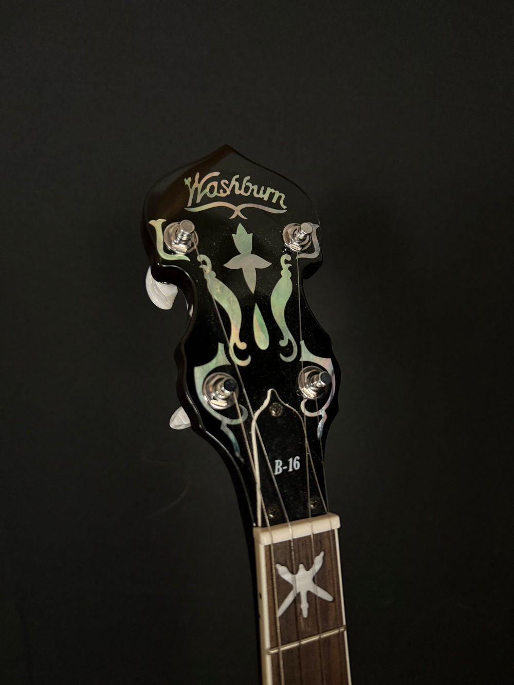Washburn B-16 Resonator Banjo headstock
