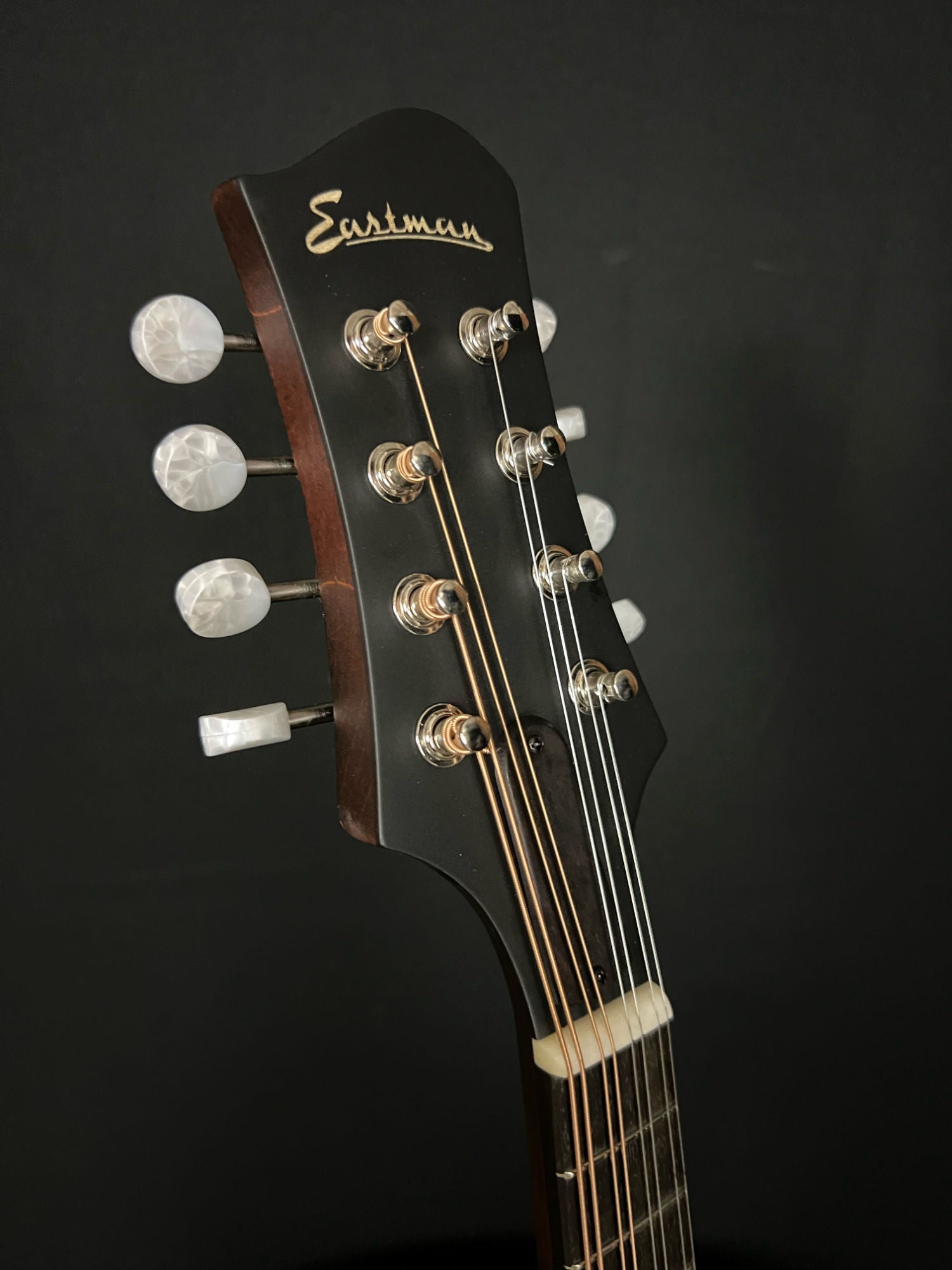 Eastman MD304 A-style mandolin headstock