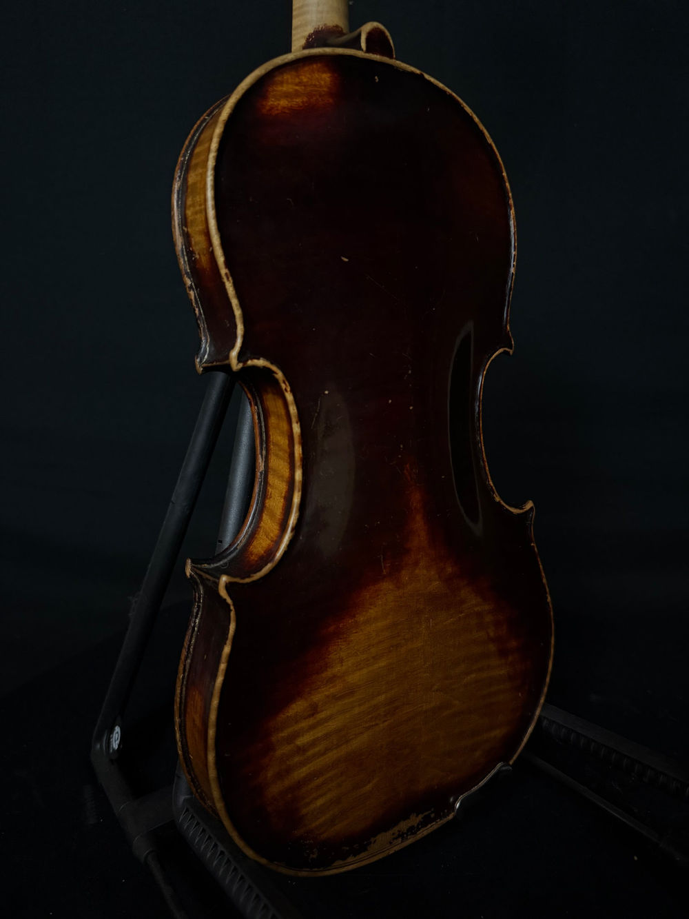 Circa 1900 Mittenwald "Calico" Violin back panel
