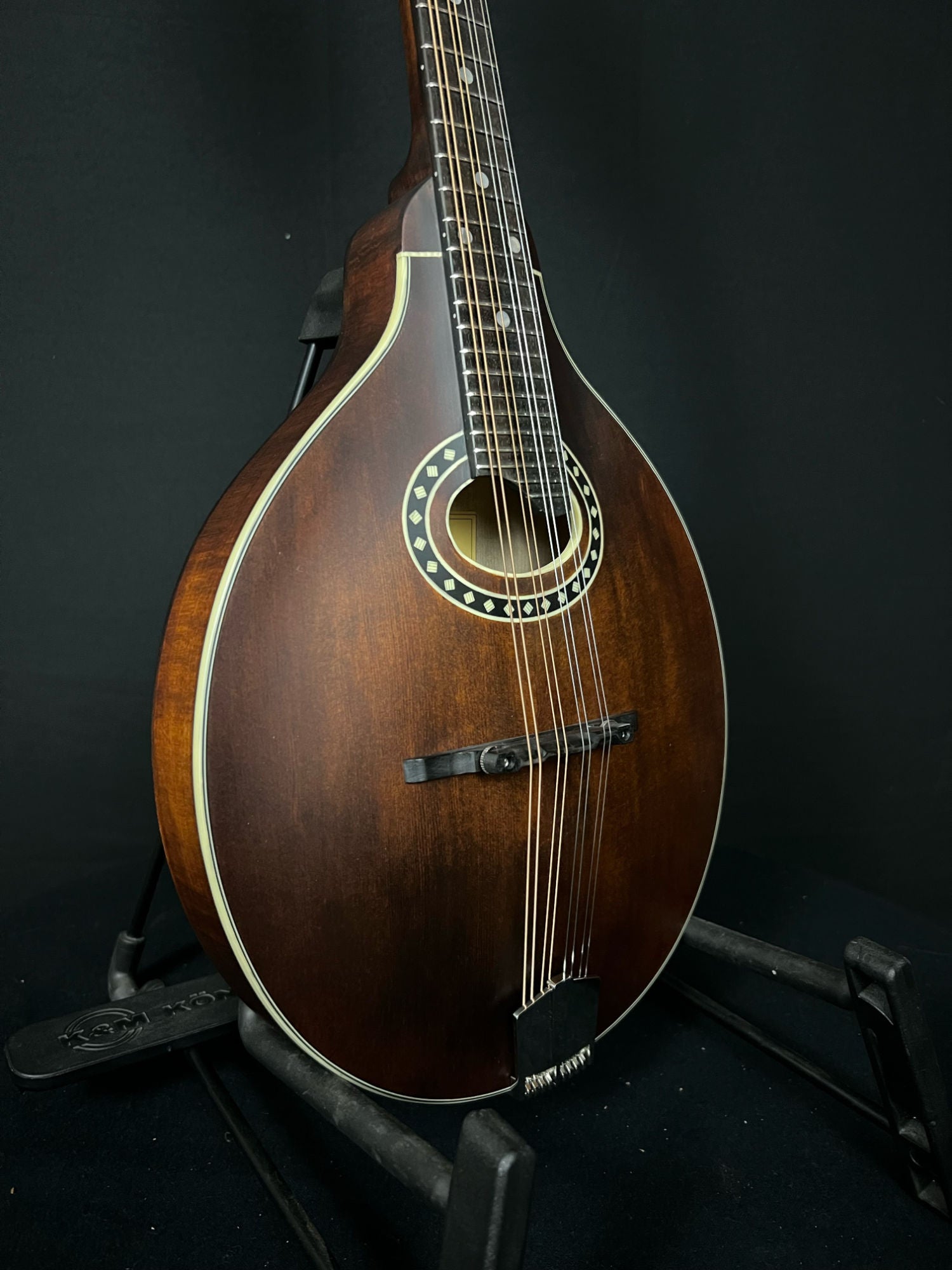 closeup of Eastman MD304 A-style mandolin body