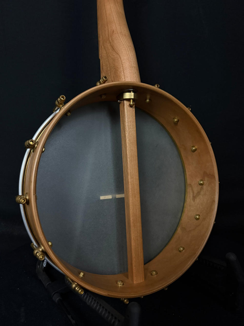 open back of 12 inch noon day banjo serial #007. There is no resonator on this banjo.